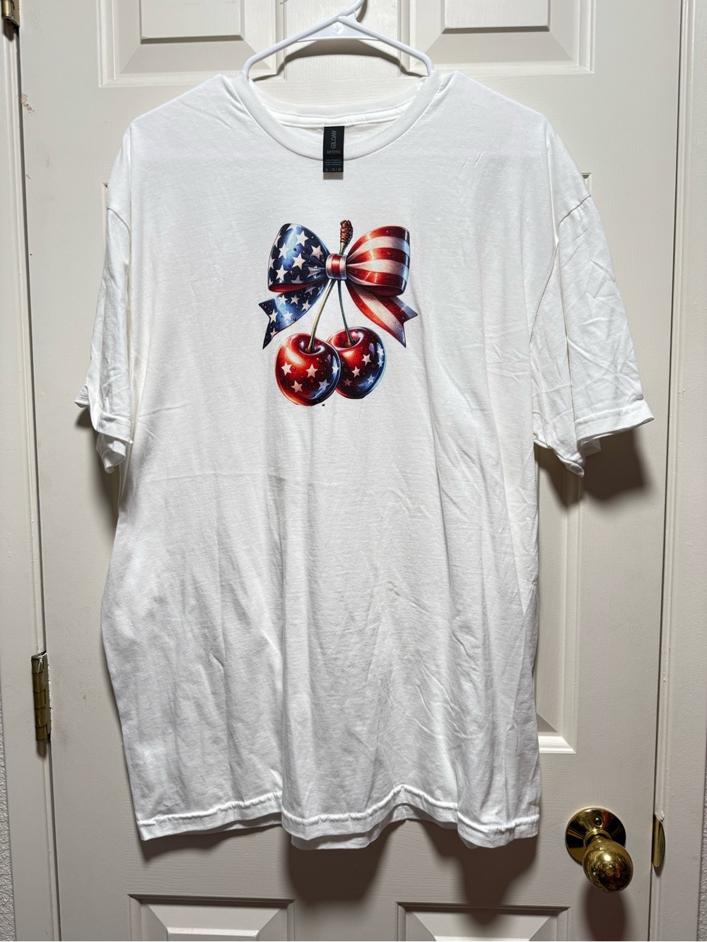 2/$30 Gildan White Softstyle 4th of July Patriotic American Spirit Tshirt NWOT